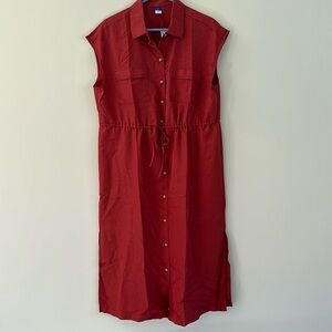 Old Navy Waist-Defined Utility Midi Shirt Dress size M
